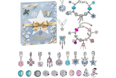 DIY Charm Zapestnica Blind Box Komplet za izdelavo nakita, praznično darilo za rojstni dan-modra