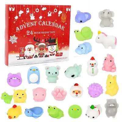 Božični adventni koledar Blind Box Toys 24 kosov Set Cute Snowman Animal Squeeze Toy Novoletno odštevanje za lajšanje stresa Otroško darilo