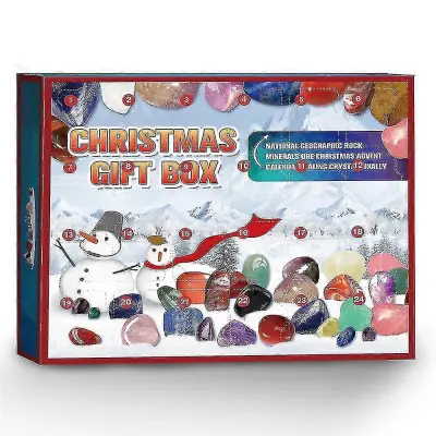 Božični 24-dnevni odštevalnik Adventni koledarji Healing Crystal Stone Blind Box Božično darilo
