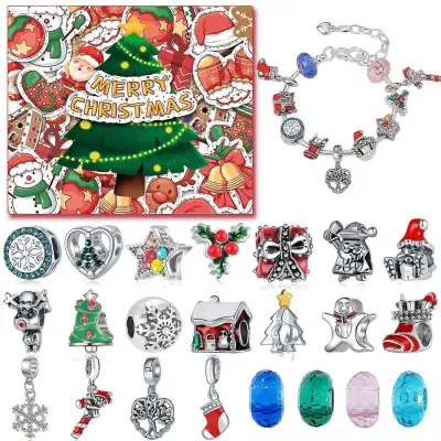 Božični odštevalnik Koledar Darilna obleka Diy Beaded Zapestnica adventno Božičkovo praznično darilo
