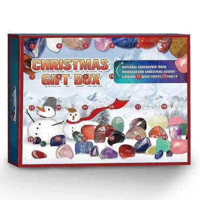 Božični 24-dnevni odštevalnik Adventni koledarji Healing Crystal Stone Blind Box Božično darilo
