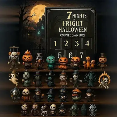 7/15/31 Nights Of Fright Halloween adventni koledar 2025, odštevalnik s figuricami grozljivk, mini okraski