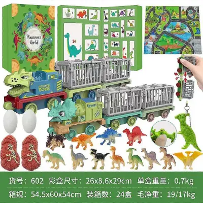 Glinena identifikacijska kartica dinozavra Slepa škatla Tiranozaver Rex Igrača Avto Triceratops Teleskopska cev Ekstrudiranje Odštevalni koledar