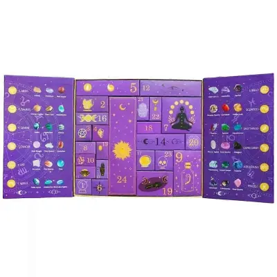 Reiki Crystal Halloween Countdown Darilna škatla za ženske, moške, zdravilni kristal, naravni dragi kamen, božična darila