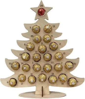 Božični adventni koledar, darilna škatla, leseno držalo za čokolade, bonbone, božični adventni koledar TY
