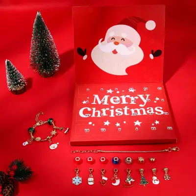 Tiktok Xiaohongshu New Christmas Poke Hole Music Bracelet Blind Box Children Diy Beaded Holiday Darilo