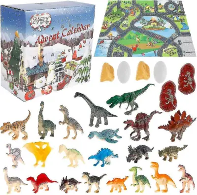 Božična odštevalna slepa škatla z dinozavri, adventni koledar Diy Diy Tyrannosaurus Rex Dinozaver Igralni komplet