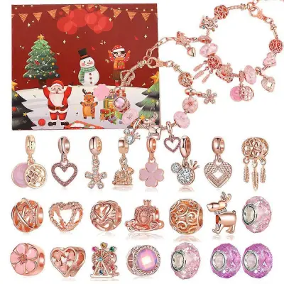 Božič Bead Niz Nakit Darilna Škatla Odštevalnik Koledar Diy Barvna Vrvica Okras Zapestnica Slepa Škatla Ogrlica Božično Darilo