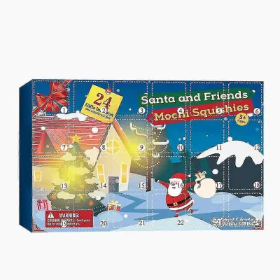 Božični adventni koledar Blind Box s 24 vratci presenečenj in gumijastimi živalskimi igračami