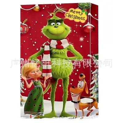 Nov prihod Green Hair Monster Grinch škatla za božični adventni koledar Grinch 24 kosov obrnjene škatle za slepe koledarje