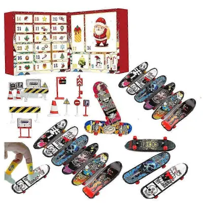 2025 Božični adventni koledar Fingerboard 24 Days Xmas Countdown Surprise Blind Box Za Otroke Odrasle Darilo za lajšanje stresa