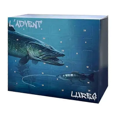 Ribiški adventni koledar 24 Days Xmas Countdown with Lure Baits Tackle Set za očeta