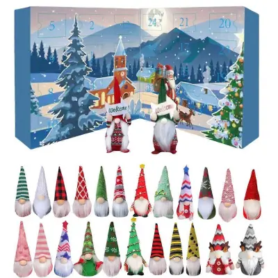 2025 Božični Gnome Prazniki Adventni koledar 24-dnevni božični odštevalni koledar Božični odštevalni koledar za otroke in odrasle