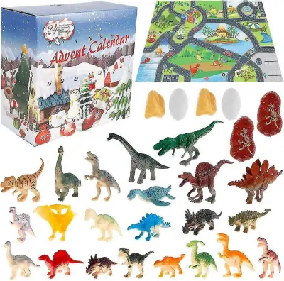 Glinena identifikacijska kartica dinozavra Slepa škatla Tiranozaver Rex Igrača Avto Triceratops Teleskopska cev Ekstrudiranje Odštevalni koledar