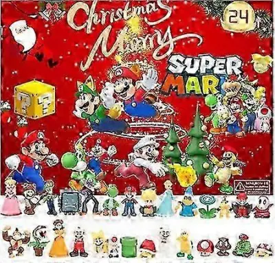 Božični adventni koledar Labubukolomi Melody škatla za zavese različne risane vilini Super Mario igrače za zabavo okraski holechrui944