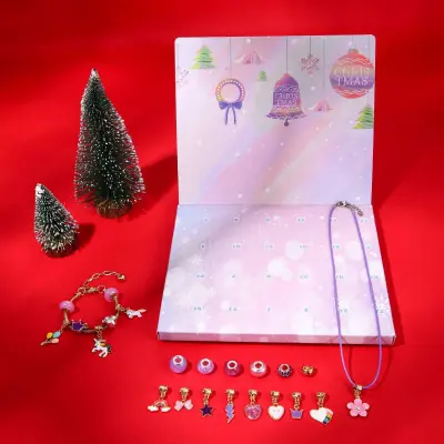 Tiktok Xiaohongshu New Christmas Poke Hole Music Bracelet Blind Box Children Diy Beaded Holiday Darilo