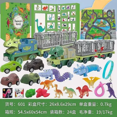 Glinena identifikacijska kartica dinozavra Slepa škatla Tiranozaver Rex Igrača Avto Triceratops Teleskopska cev Ekstrudiranje Odštevalni koledar