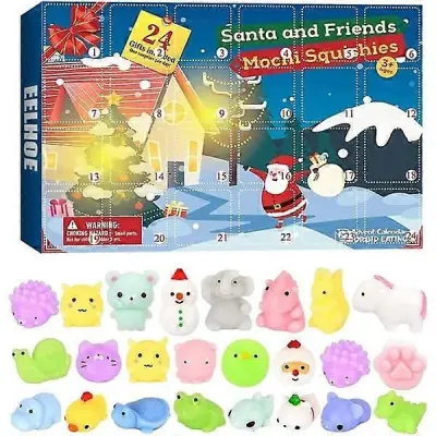 Adventni koledar 24 Mochi Squishies Igrače Božični koledar 24 dni s presenečenji