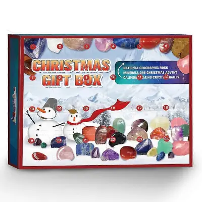 Božični 24-dnevni odštevalnik Adventni koledarji Healing Crystal Stone Blind Box Božično darilo