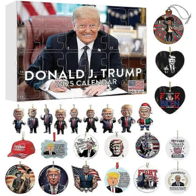 2025 24-dnevni božični odštevalni koledar Trumpovi okraski Božični adventni koledar Božični odštevalni koledar Darila za oboževalce Trumpa
