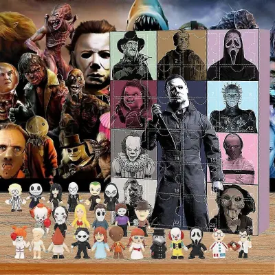 Noč čarovnic Grozljiva figura Adventni koledar Blind Box Igrača 24-dnevni božični adventni koledar Otroška odštevalna filmska lutka