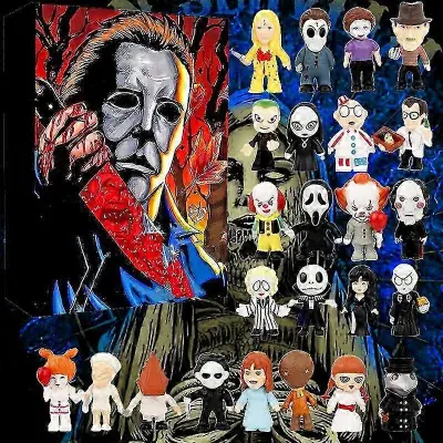Noč čarovnic Grozljiva figura Adventni koledar Blind Box Igrača 24-dnevni božični adventni koledar Otroška odštevalna filmska lutka