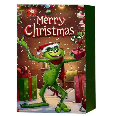 Božični Grinch Countdown 24-delni okraski iz smole, igrače, slepa škatla Halloween Green Monster innovation koledar škatla