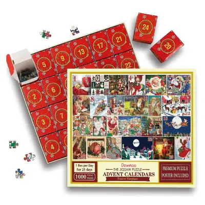 Božični adventni koledar Sestavljanka Božični ustvarjalni 24-mrežni odštevalnik koledar Blind Box Jigsaw Darilo