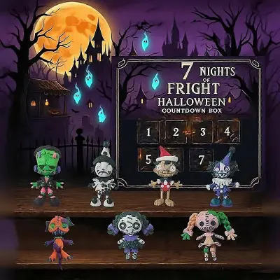 7/15/31 Nights Of Fright Halloween adventni koledar 2025, odštevalnik s figuricami grozljivk, mini okraski