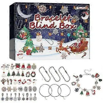 Odštevalni koledar Advent 24 Blind Box Božična zapestnica z obeski za dekleta naredi sam