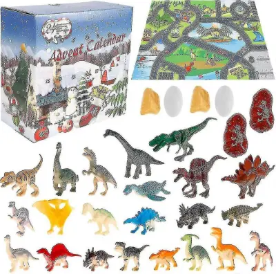 Božična odštevalna slepa škatla z dinozavri, adventni koledar Diy Diy Tyrannosaurus Rex Dinozaver Igralni komplet