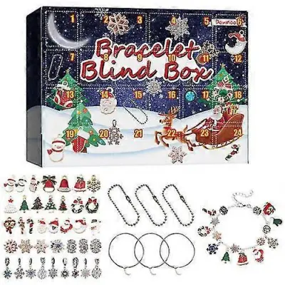 Odštevalni koledar Advent 24 Blind Box Božična zapestnica z obeski za dekleta Diy