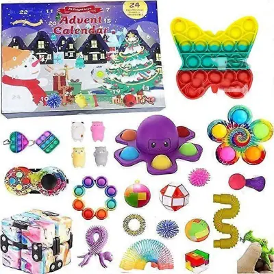 Božična slepa škatla, darilo za otroško zabavo, dekompresija Diy, ročno trganje, odštevalnik koledar slepa škatla, božične igrače
