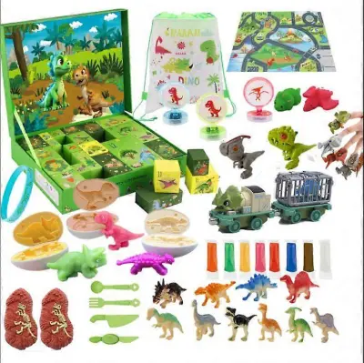 Božični odštevalnik dinozaver slepa škatla s koledarjem prihoda diy tiranozaver reks dinozaver set igrač