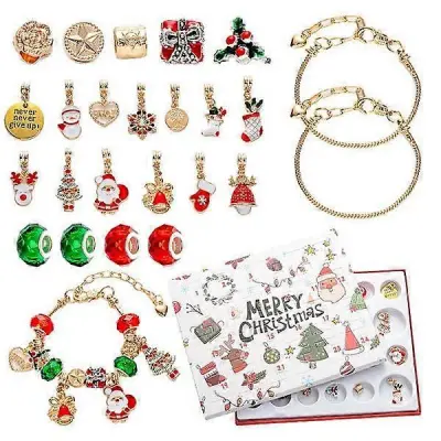 Božični adventni koledar Zapestnica Blind Box DIY Komplet za izdelavo nakita Darilo Božično darilo, praznično darilo.