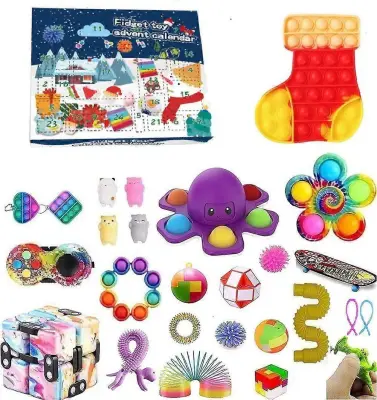Božična slepa škatla, darilo za otroško zabavo, dekompresija Diy, ročno trganje, odštevalnik koledar slepa škatla, božične igrače