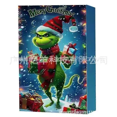 Nov prihod Green Hair Monster Grinch škatla za božični adventni koledar Grinch 24 kosov obrnjene škatle za slepe koledarje