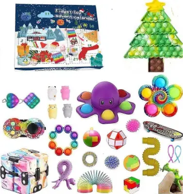 Božična slepa škatla, darilo za otroško zabavo, dekompresija Diy, ročno trganje, odštevalnik koledar slepa škatla, božične igrače