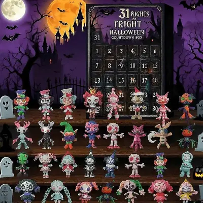 7/15/31 Nights Of Fright Halloween adventni koledar 2025, odštevalnik s figuricami grozljivk, mini okraski