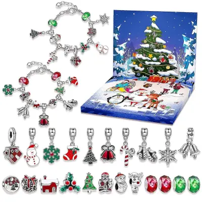 Božični adventni koledar 24-dnevno odštevanje DIY zapestnica Blind Box Darilo za dekle cs