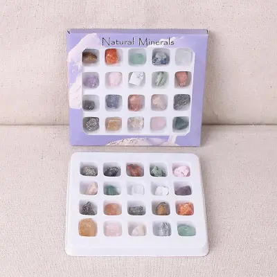 20 kosov adventni koledar iz naravnega kristalnega ahatnega kamna 13x12x1,2 cm