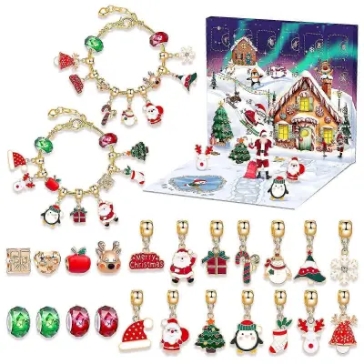 Božični adventni koledar 24-dnevno odštevanje DIY zapestnica Blind Box Darilo za dekle cs