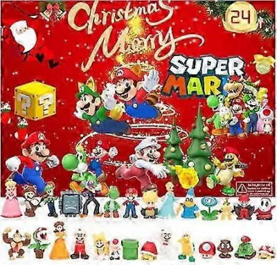 Božični adventni koledar Labubukolomi Melody škatla za zavese različne risane vilini Super Mario igrače okraski za zabave luknja