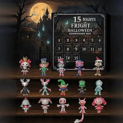 7/15/31 Nights Of Fright Halloween adventni koledar 2025, odštevalnik s figuricami grozljivk, mini okraski