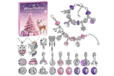 DIY Charm Zapestnica Blind Box Komplet za izdelavo nakita Praznično darilo za rojstni dan-vijolična