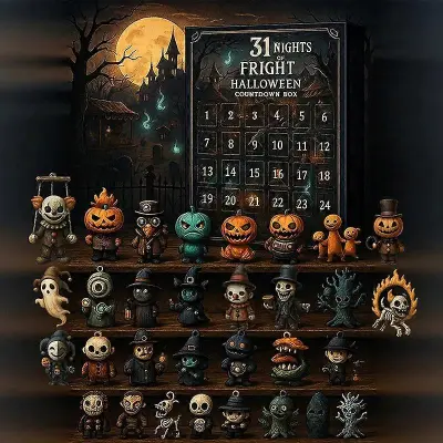 7/15/31 Nights Of Fright Halloween adventni koledar 2025, odštevalnik s figuricami grozljivk, mini okraski