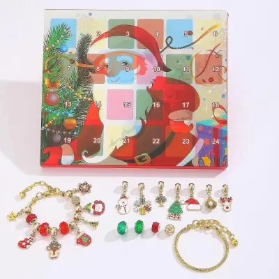Božič Bead Niz Nakit Darilna Škatla Odštevalnik Koledar Diy Barvna Vrvica Okras Zapestnica Slepa Škatla Ogrlica Božično Darilo