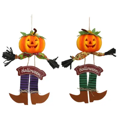 2Pcs Halloween Vrata Visi Znak Okraski Pumpkin Ornament Fall Festival Okraski Za Notranji in Zunanji Večbarvni
