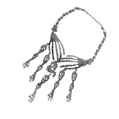 Halloween Cosplay dodatek Skull Statement Nakit Pretirano oblikovanje za ženske Halloween Party 45X10cm Black 1Set