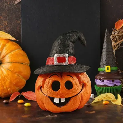 2025 Halloween Halloween Praznični elementi Mini smola Pumpkin Ghost Decorations Vrtni okraski za noč čarovnic Halloween Party Darilna vrečka Poln
